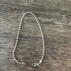 Sterling Silver Beaded Bracelet, 7.5”